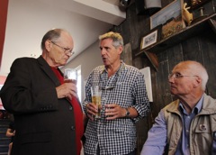 Fellow authors: David Sinclair and Mark West with Michael Cane