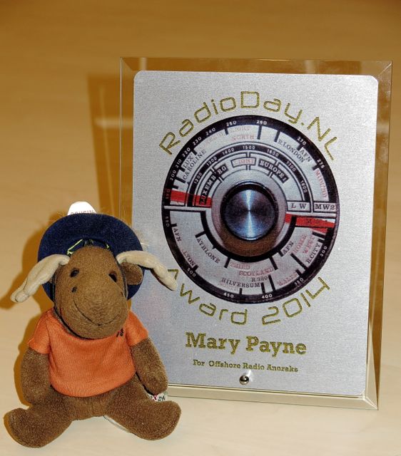 Moosie with Mary's 'Offshore Radio Anoraks' Audie for the Radio London website