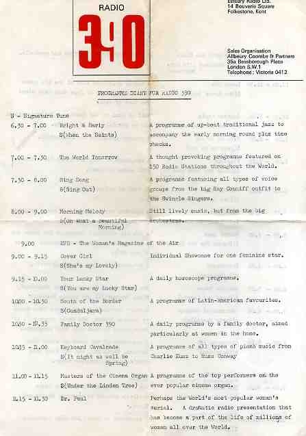 Radio 390 diary front