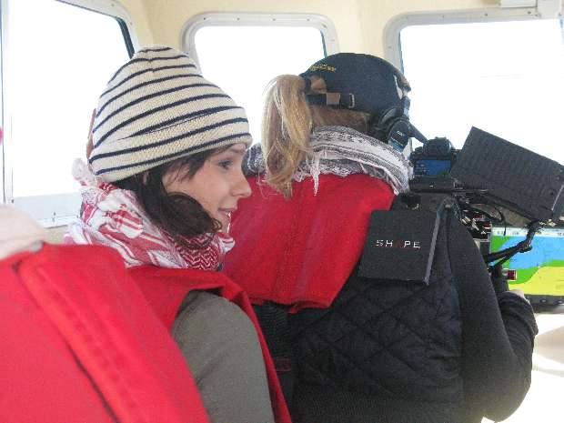 Filming from the cabin