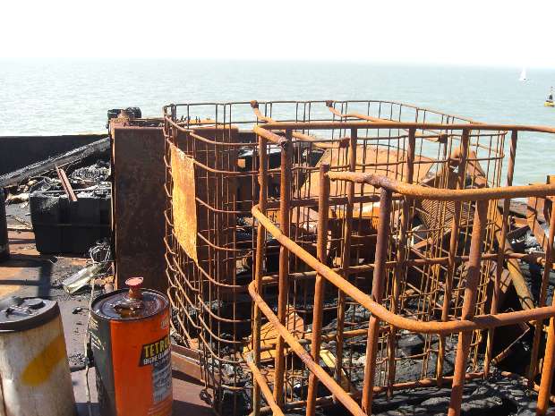 Fuel containers on north end