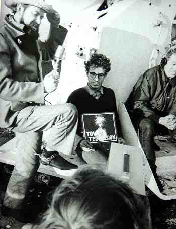 Chris Goslin holds test card